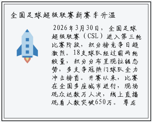 全国足球超级联赛新赛季升温
